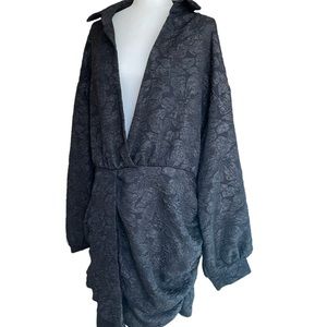 Pretty Little Thing Black floral print dress size 1X